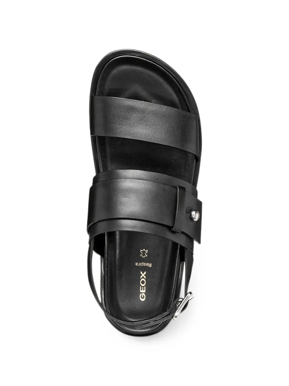 Geox Adelash sandalen met dubbele bandjes en gespsluiting Zwart