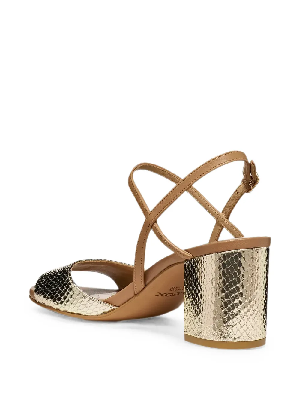 Geox Virnilisa sandalen met gespbandje en slangen-effect Goud