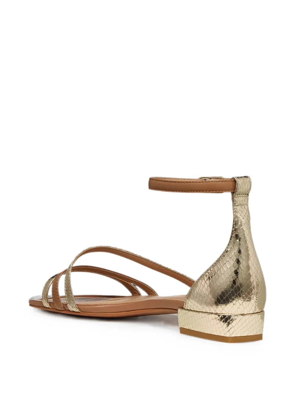 Geox New Eraklia sandalen met slangen-effect en gesp Goud