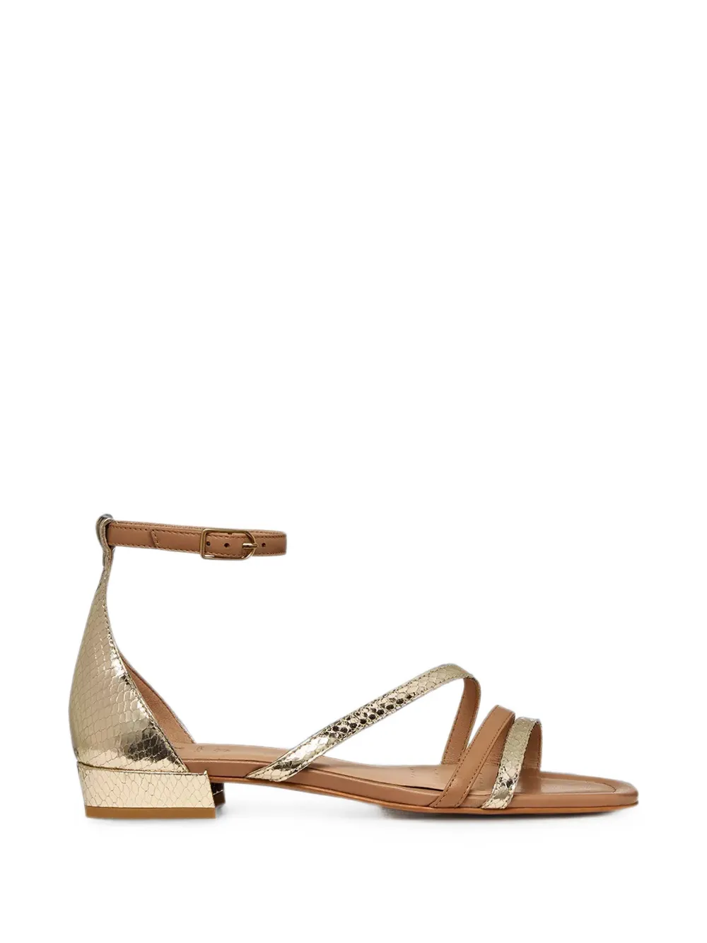 Geox New Eraklia sandalen met slangen-effect en gesp Goud