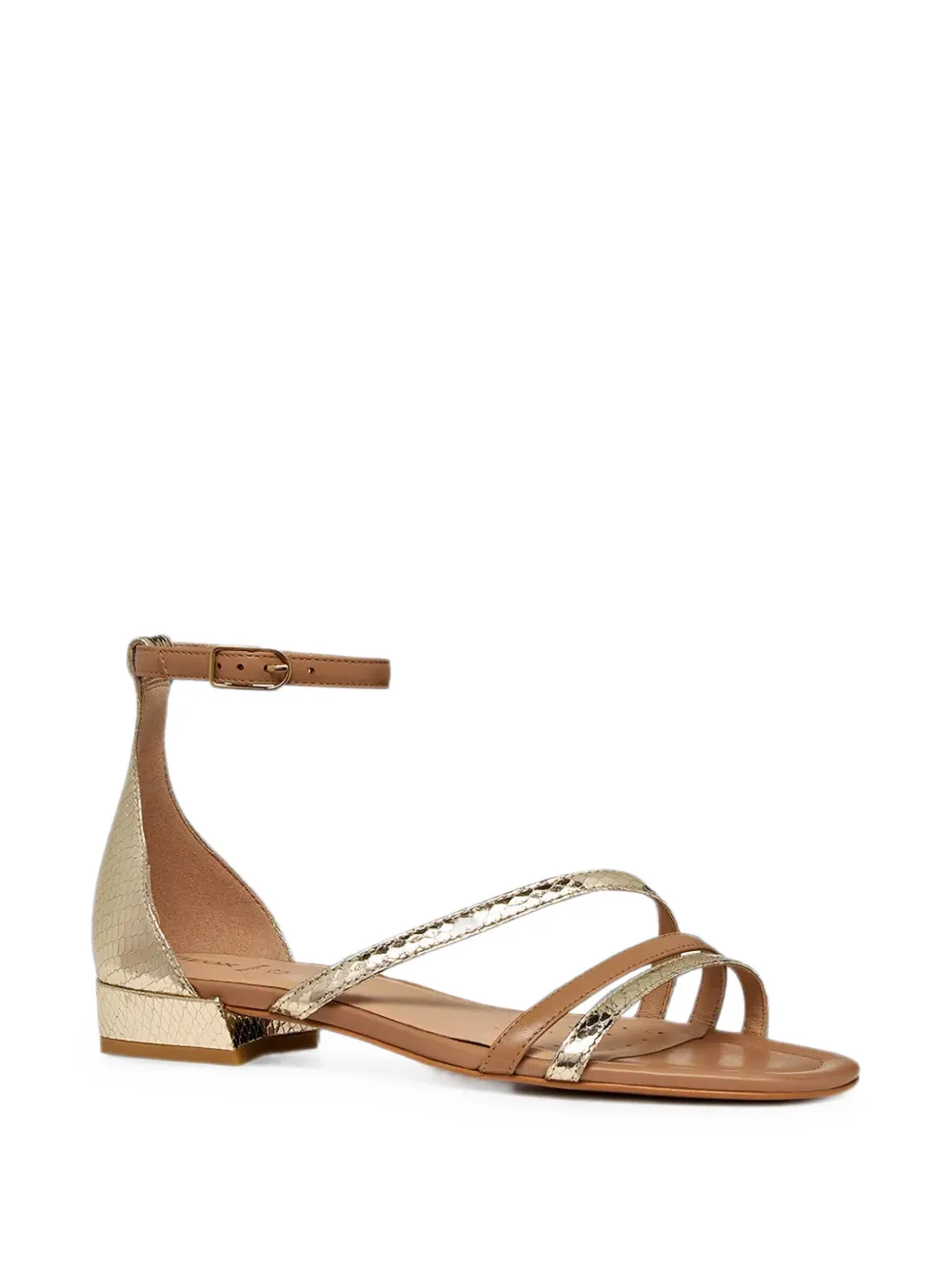 Geox New Eraklia sandalen met slangen-effect en gesp Goud