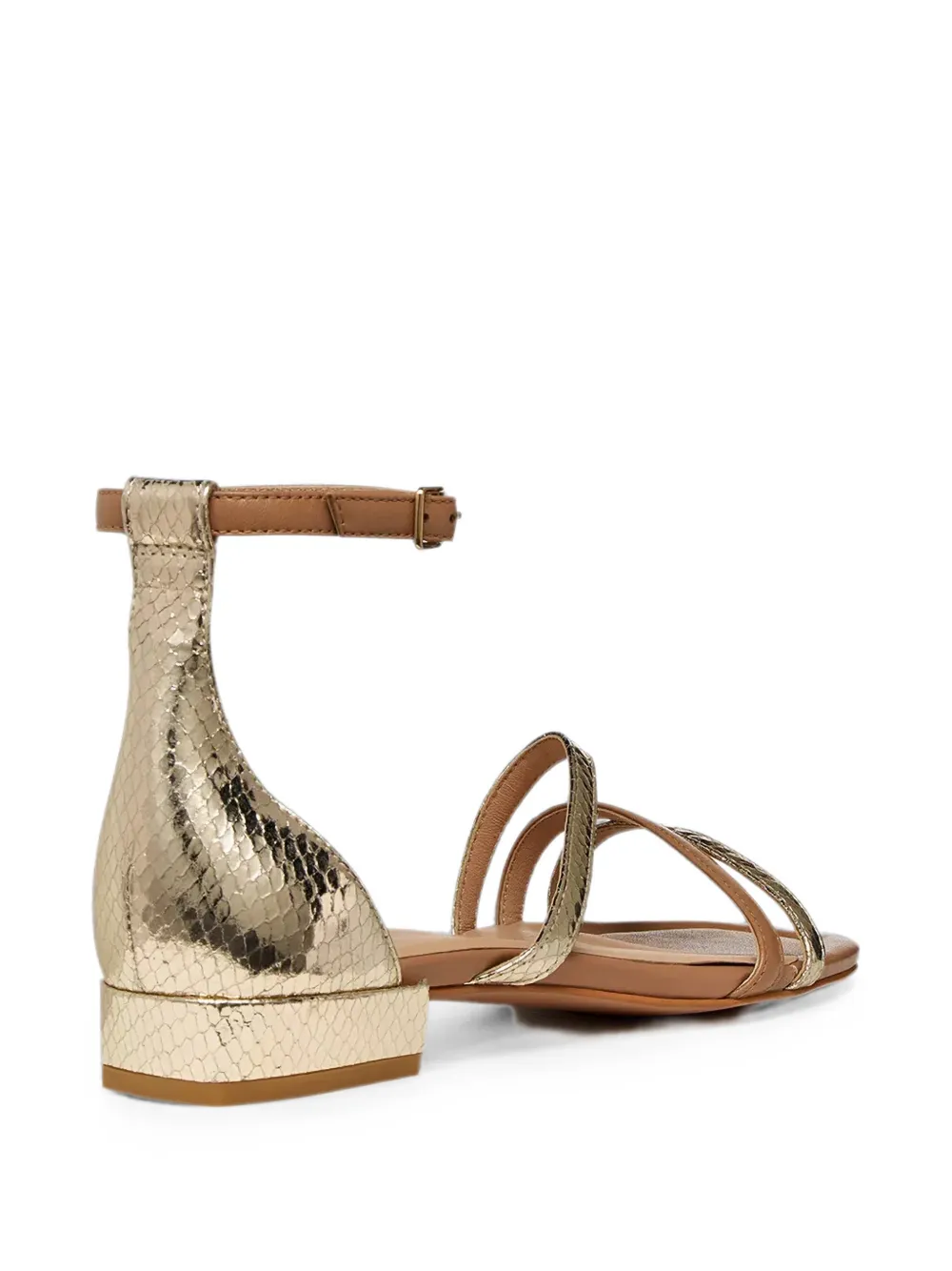 Geox New Eraklia sandalen met slangen-effect en gesp Goud
