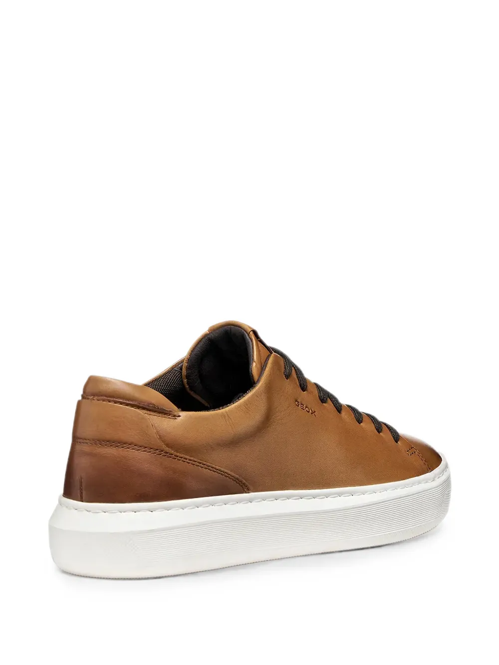 Geox Deiven logo-debossed leather sneakers Bruin