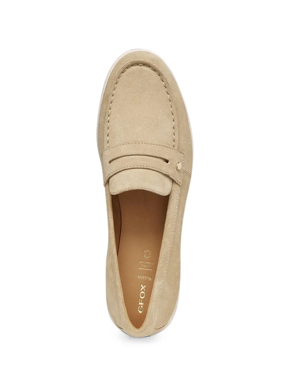 Geox Xand 3 penny loafers met amandelvormige neus Beige
