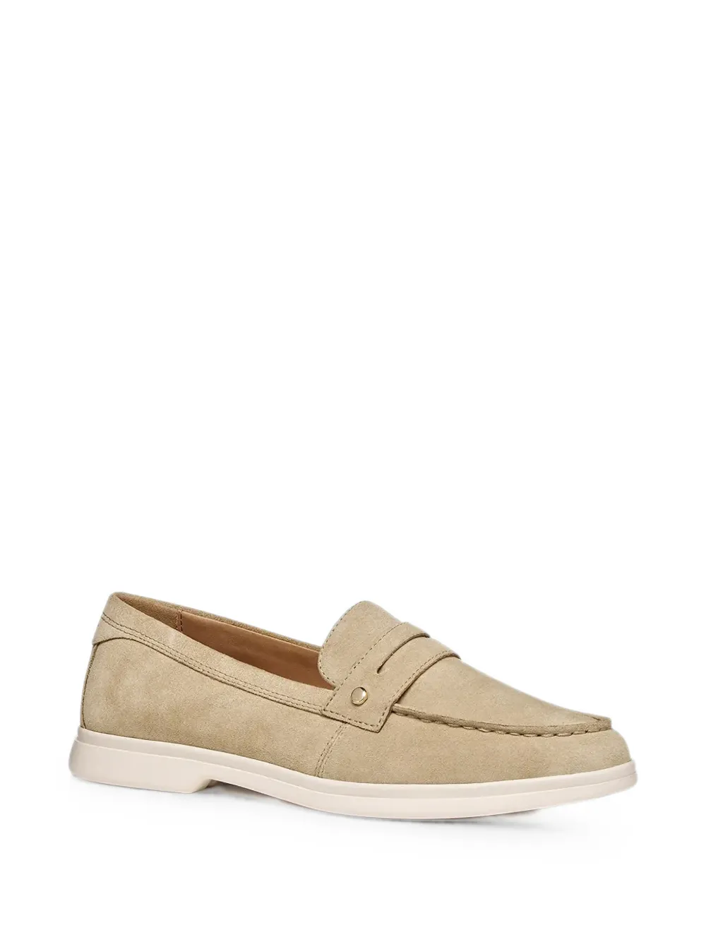 Geox Xand 3 penny loafers met amandelvormige neus Beige