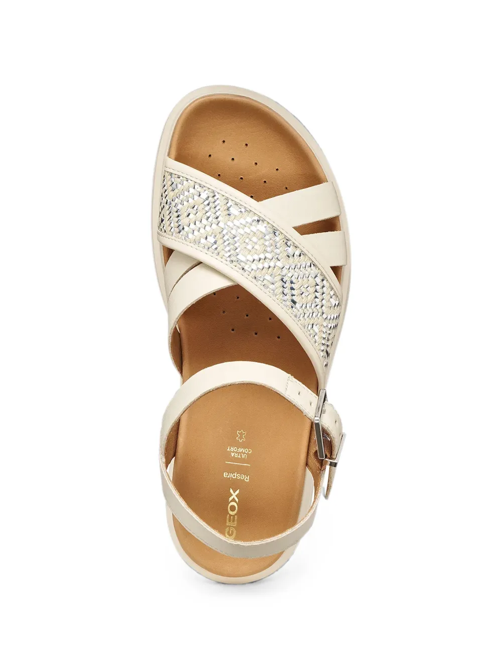 Geox Xand 2S woven-panel buckled sandals Beige