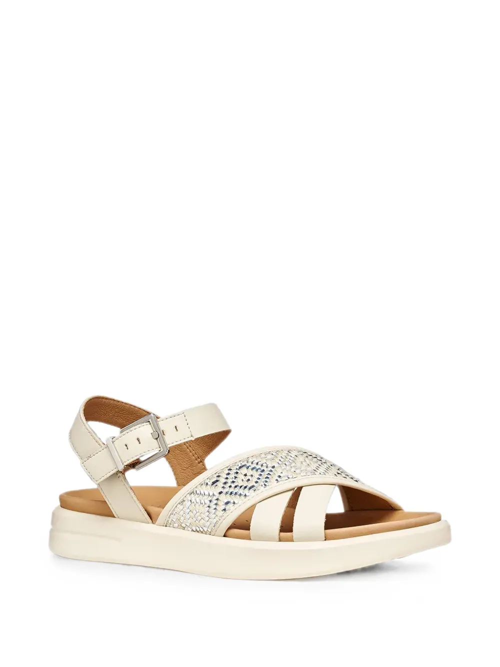 Geox Xand 2S woven-panel buckled sandals Beige
