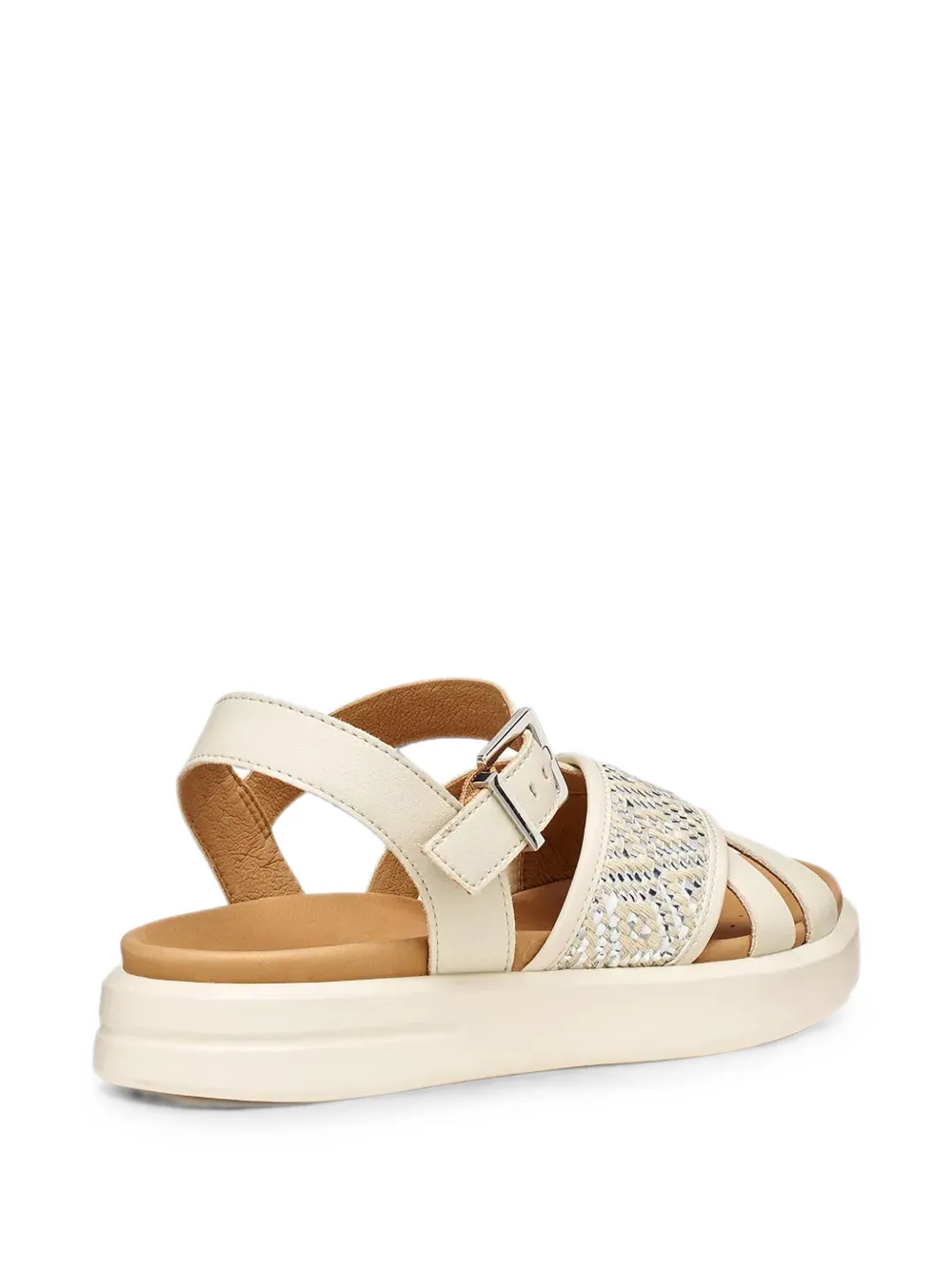 Geox Xand 2S woven-panel buckled sandals Beige