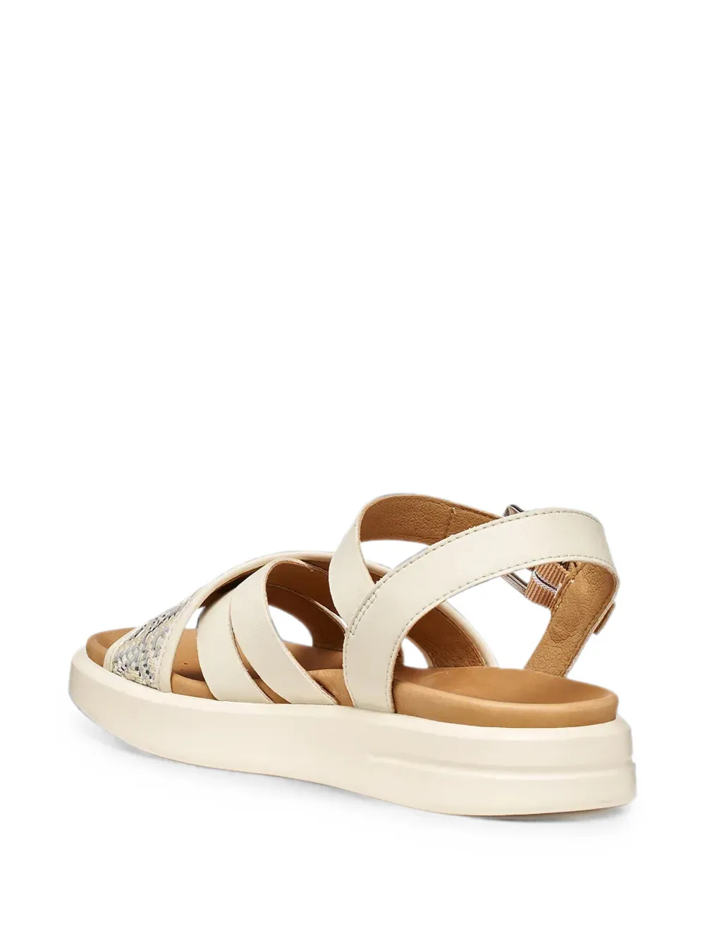 Geox Xand 2S woven-panel buckled sandals Beige