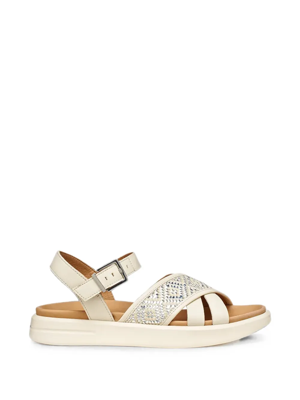 Geox Xand 2S woven-panel buckled sandals Beige