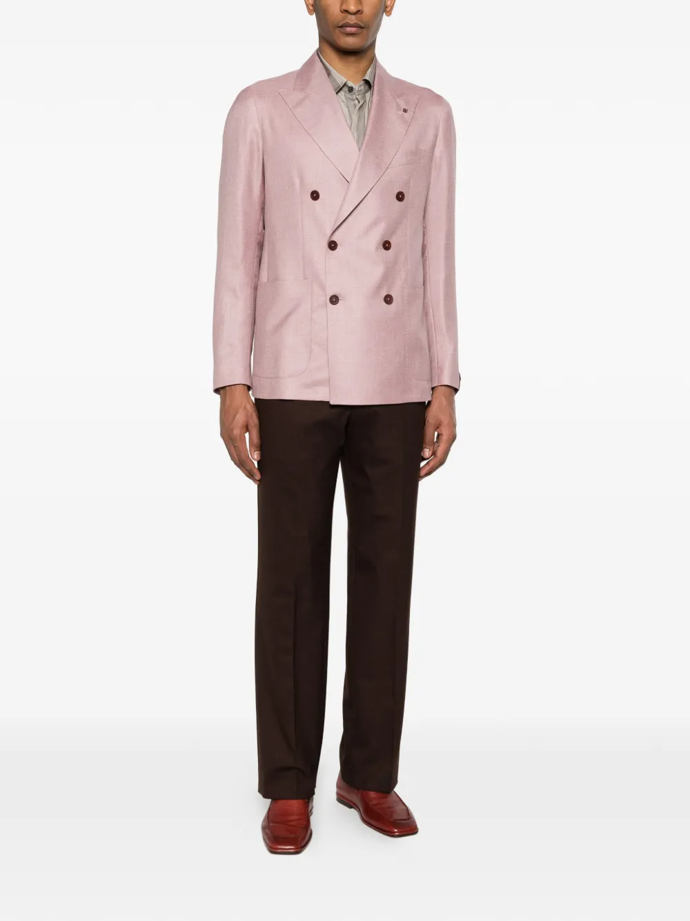 Tagliatore Blazer met dubbele rij knopen en zakken Roze