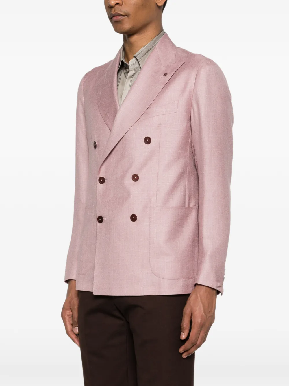 Tagliatore Blazer met dubbele rij knopen en zakken Roze