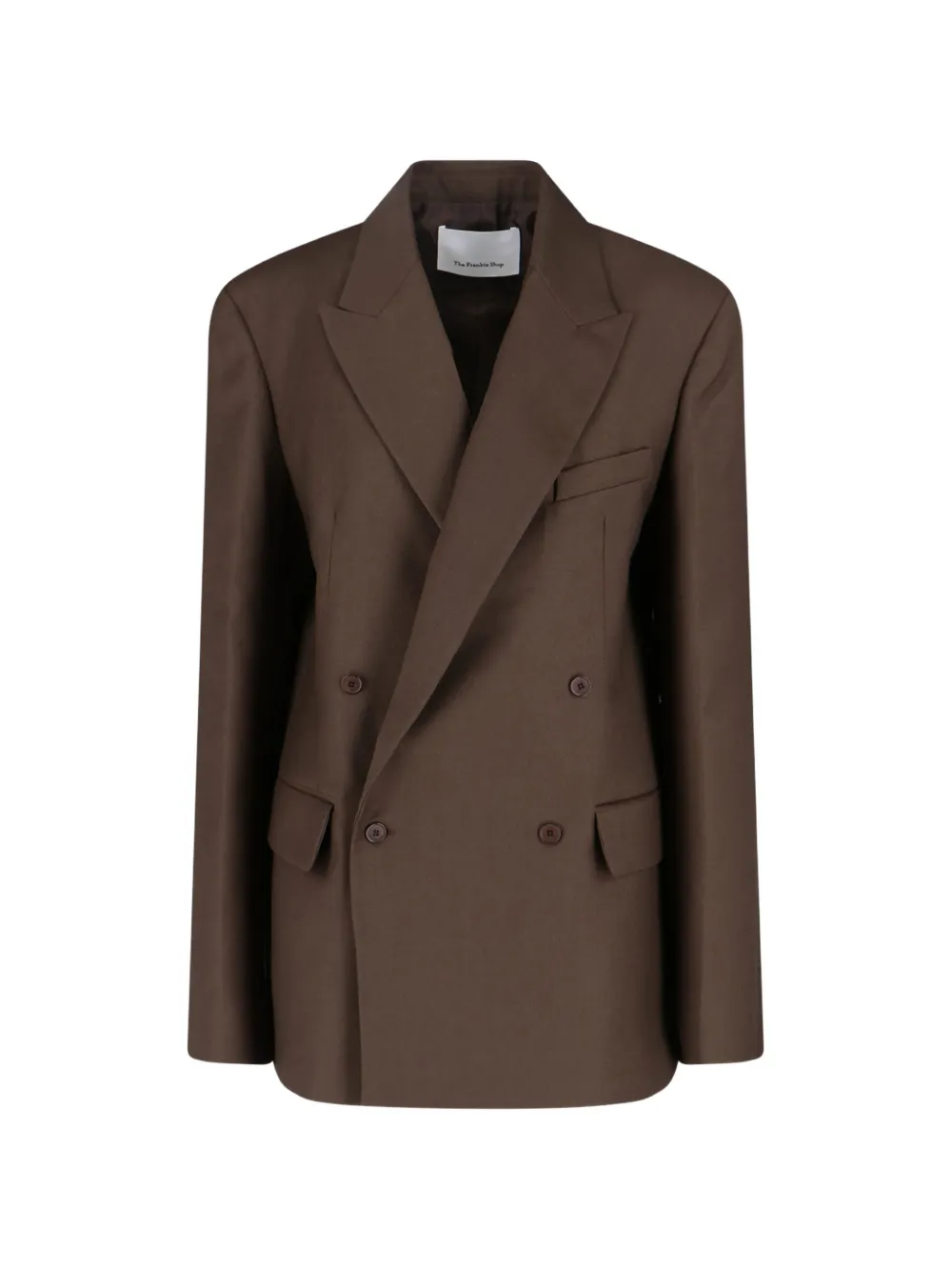 The Frankie Shop Newark double-breasted blazer - Marrone
