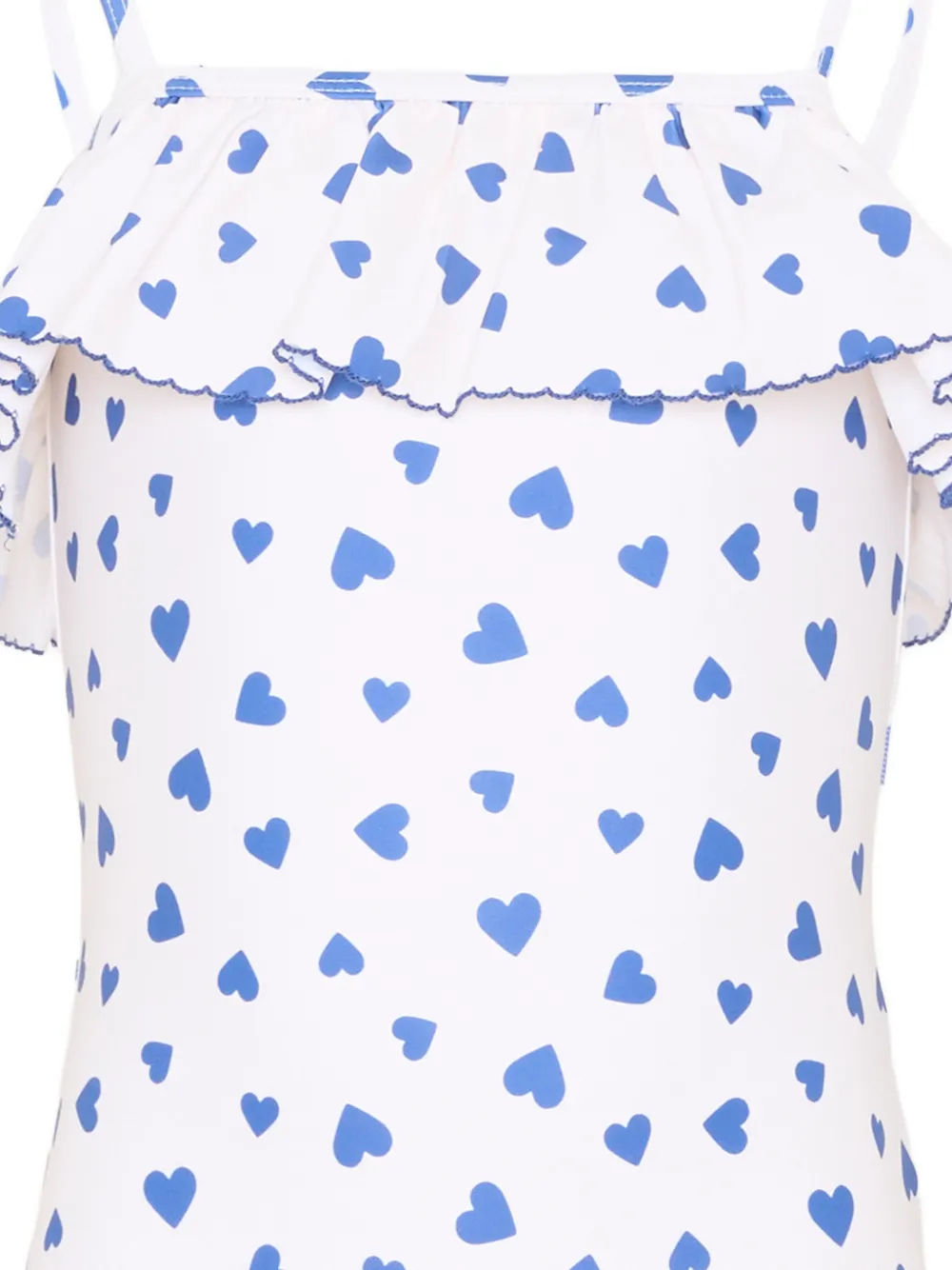 Petit Bateau Ruffled Heart Swimsuit - White 