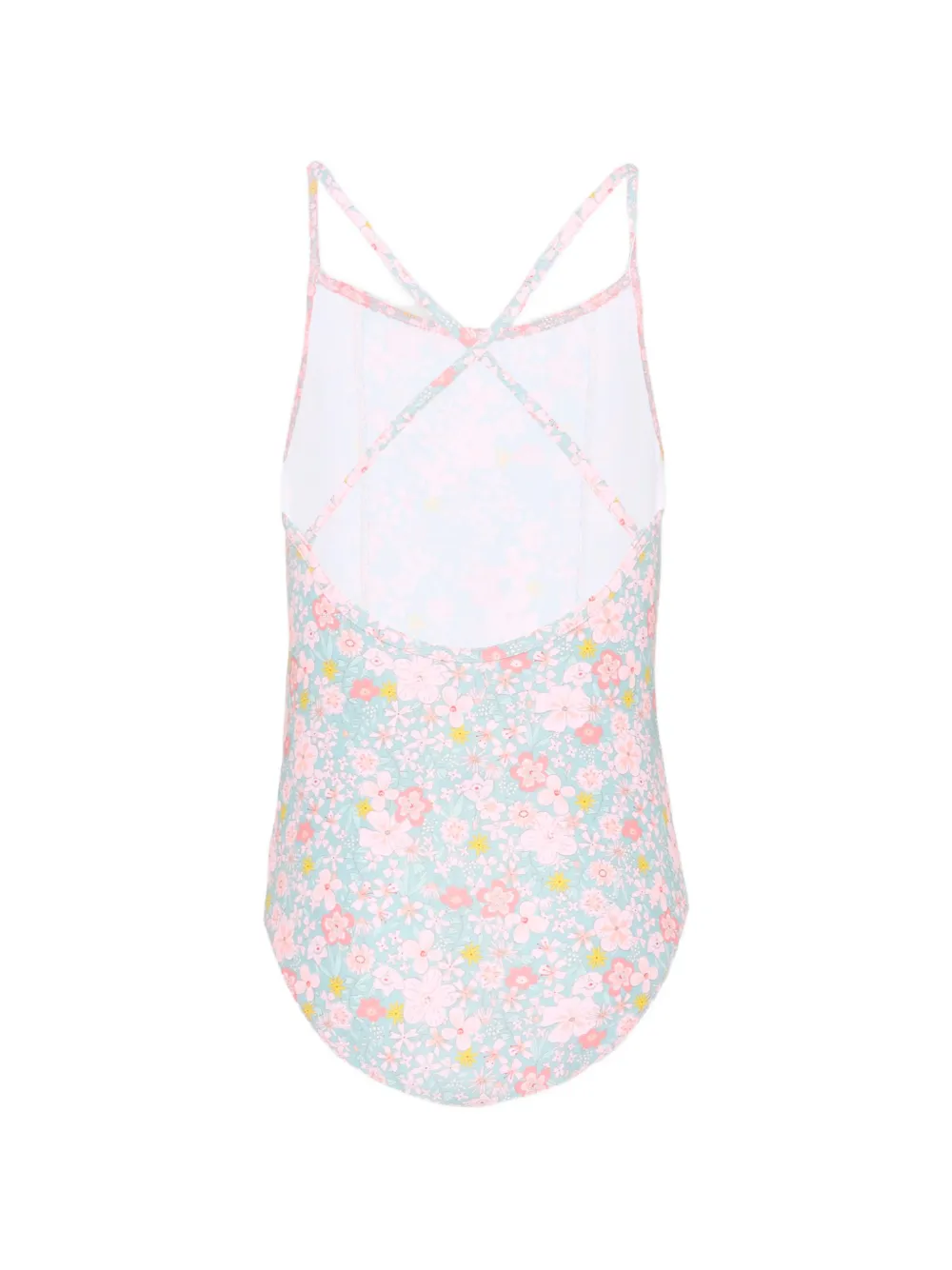  Petit Bateau Ruffled Floral-print Swimsuit - Blue 