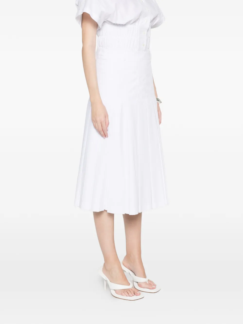 Pleated Midi A-Line Skirt