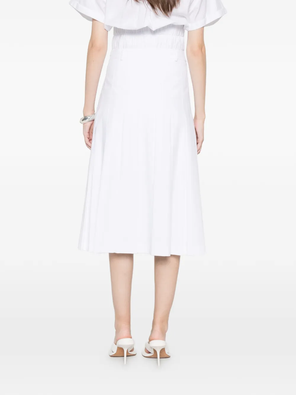Pleated Midi A-Line Skirt