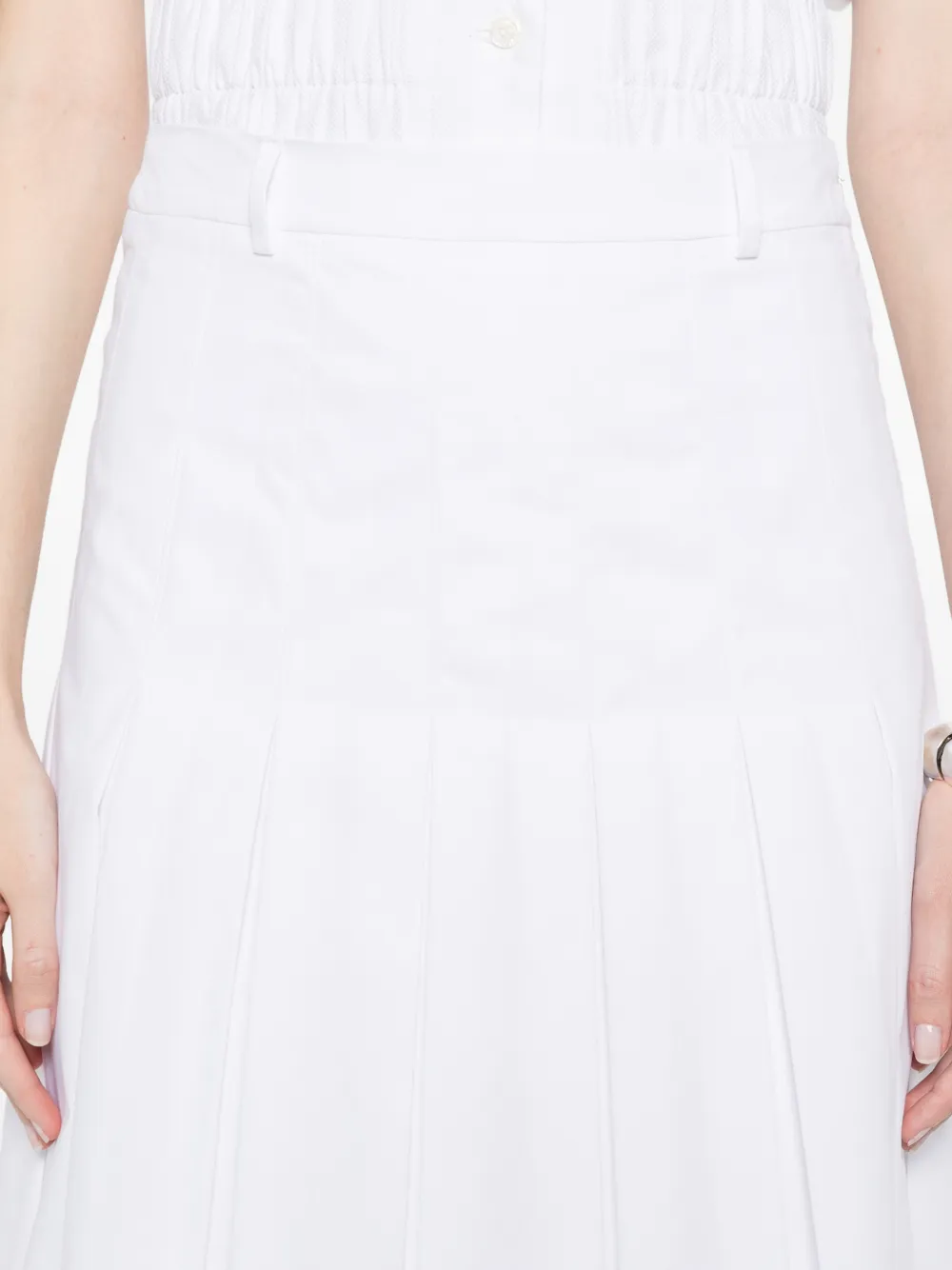 Pleated Midi A-Line Skirt