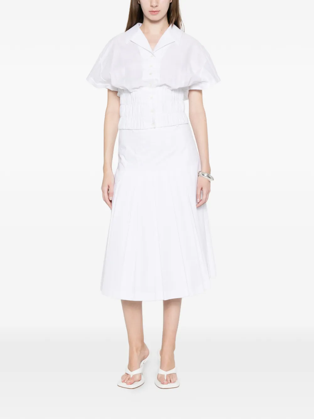 Pleated Midi A-Line Skirt