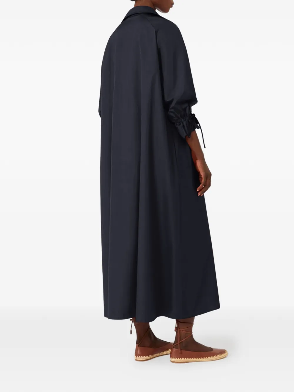  Max Mara Belted Collared Midi Dress - Black 