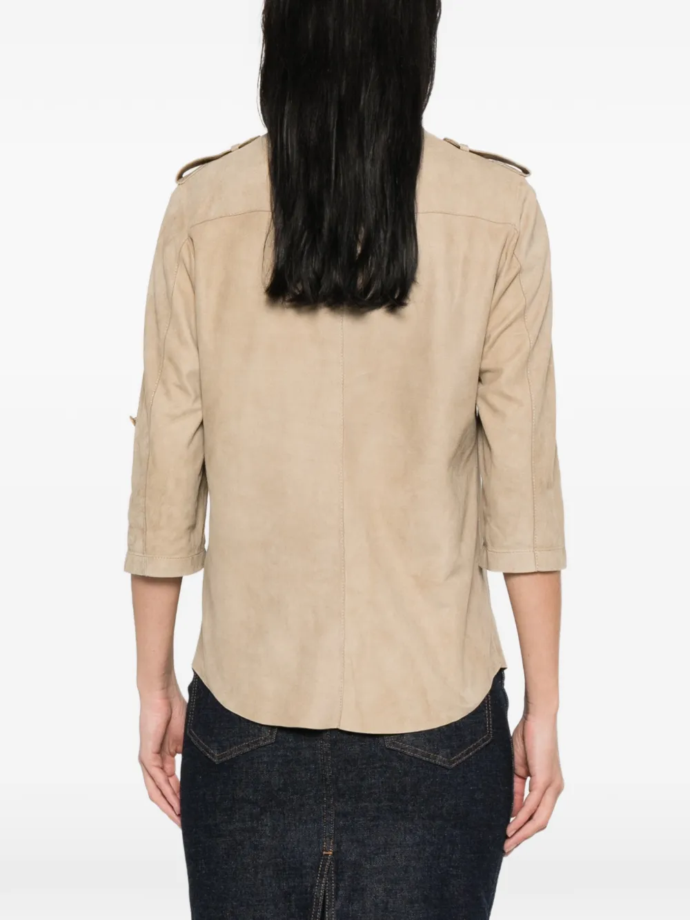 Salvatore Santoro Jack met borstzakken en knopen Beige