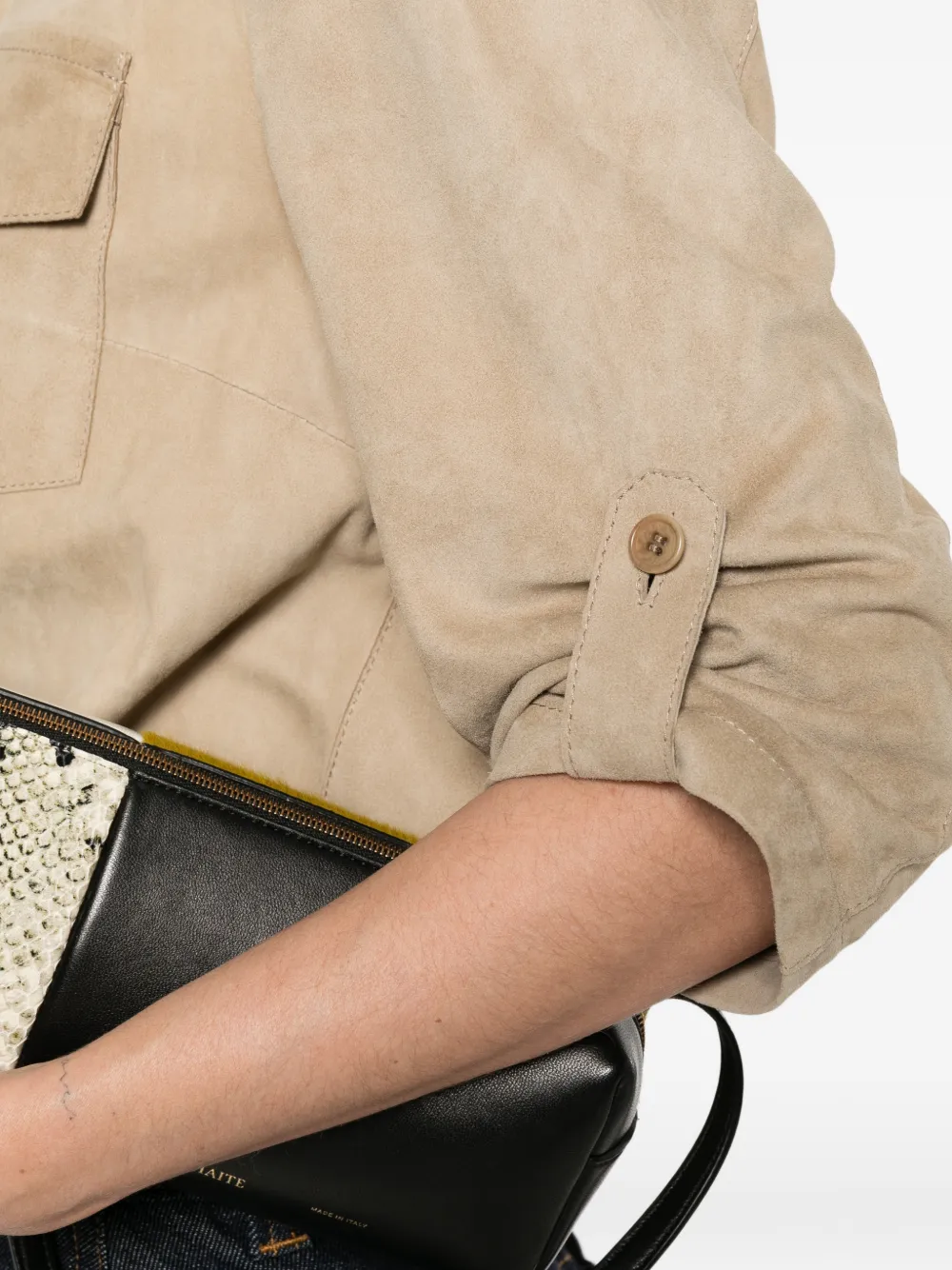 Salvatore Santoro Jack met borstzakken en knopen Beige