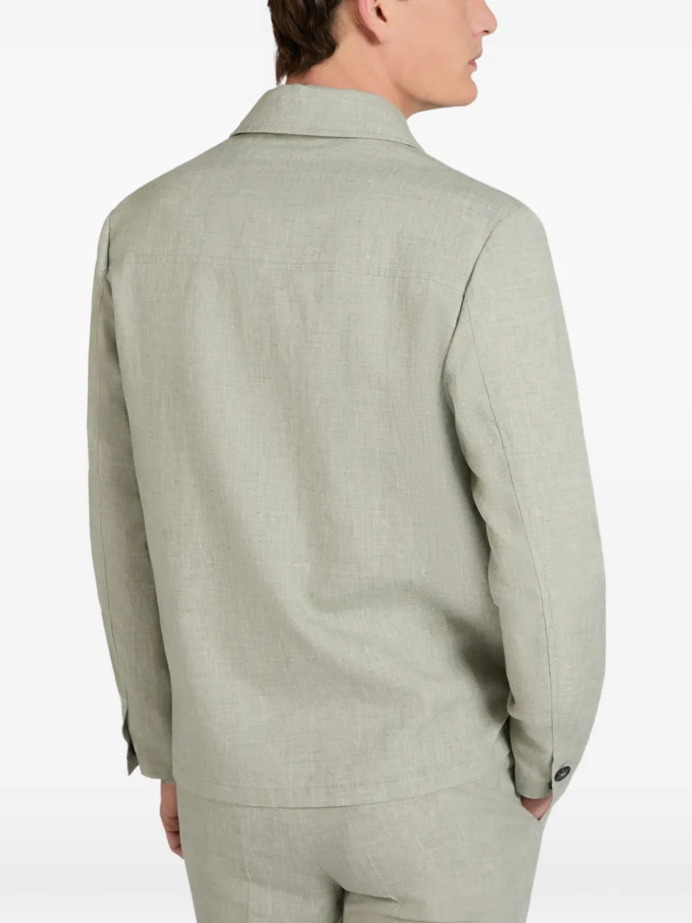 slowear Shirtjack met zak Groen