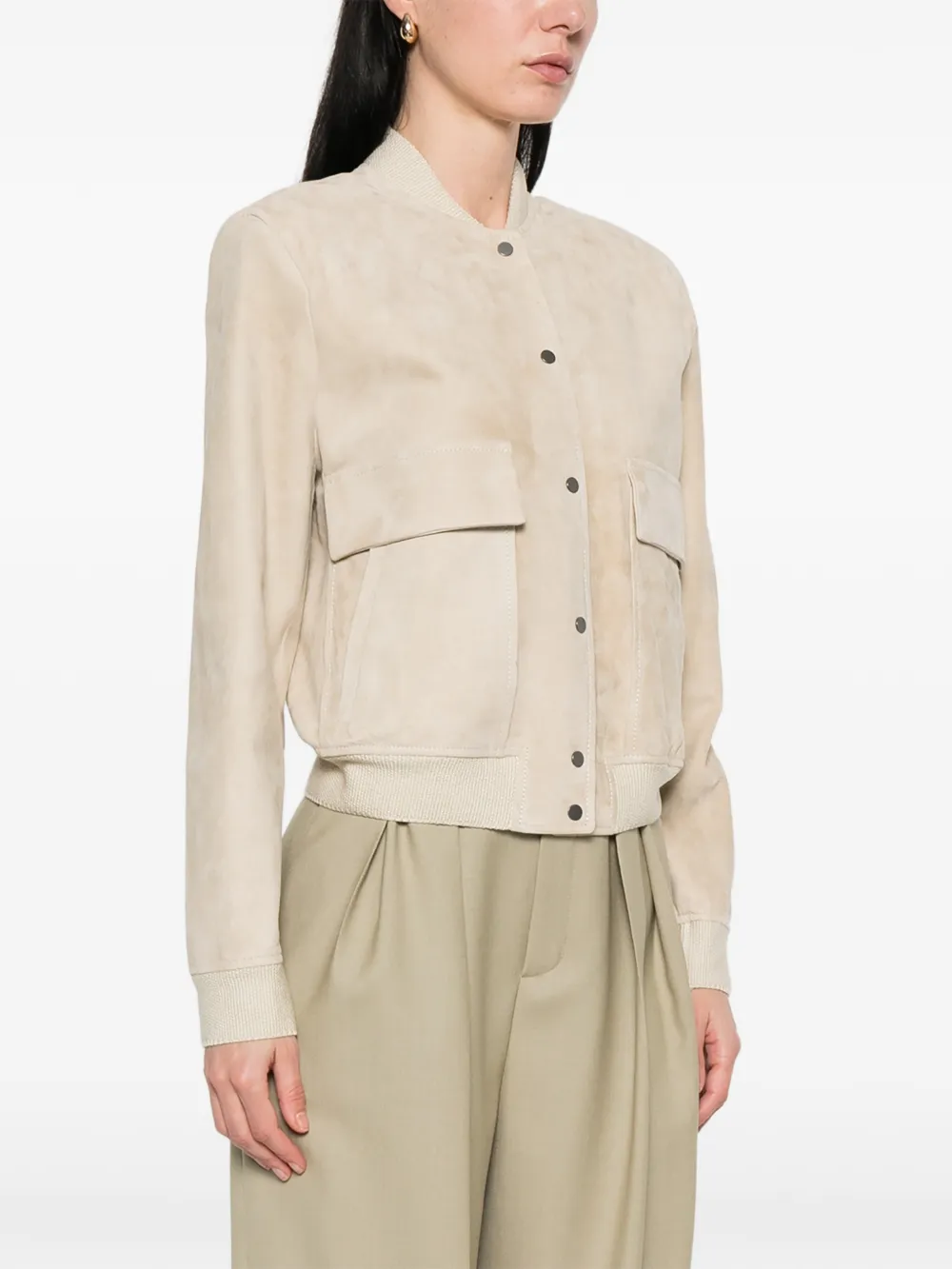  Salvatore Santoro Flap-pocket Buttoned Bomber Jacket - Neutrals 