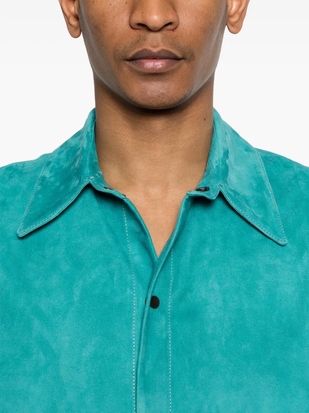 Salvatore Santoro Button-up shirtjack met korte mouwen Blauw