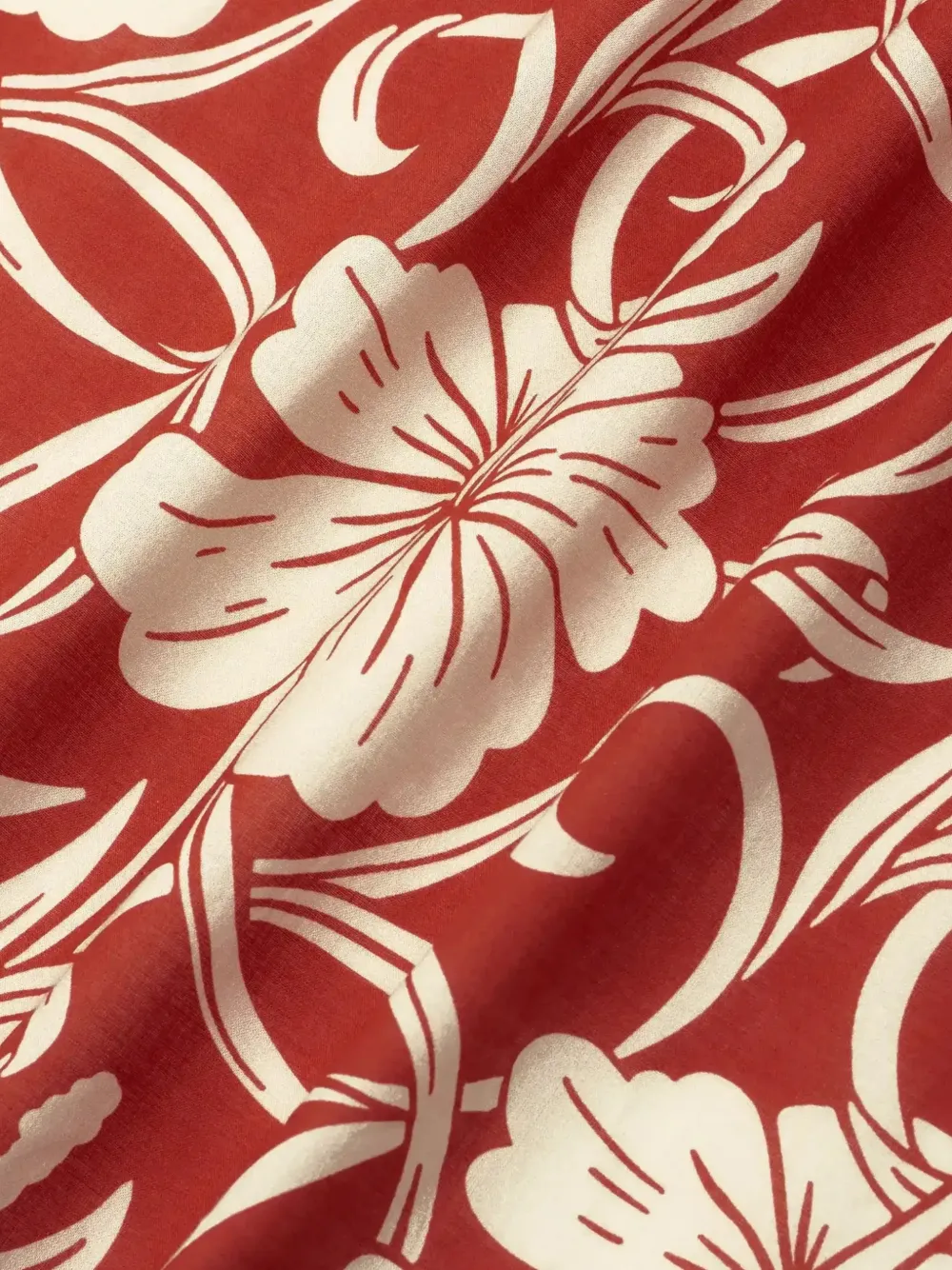 Drôle De Monsieur Shirt met hibiscus monogramprint Rood