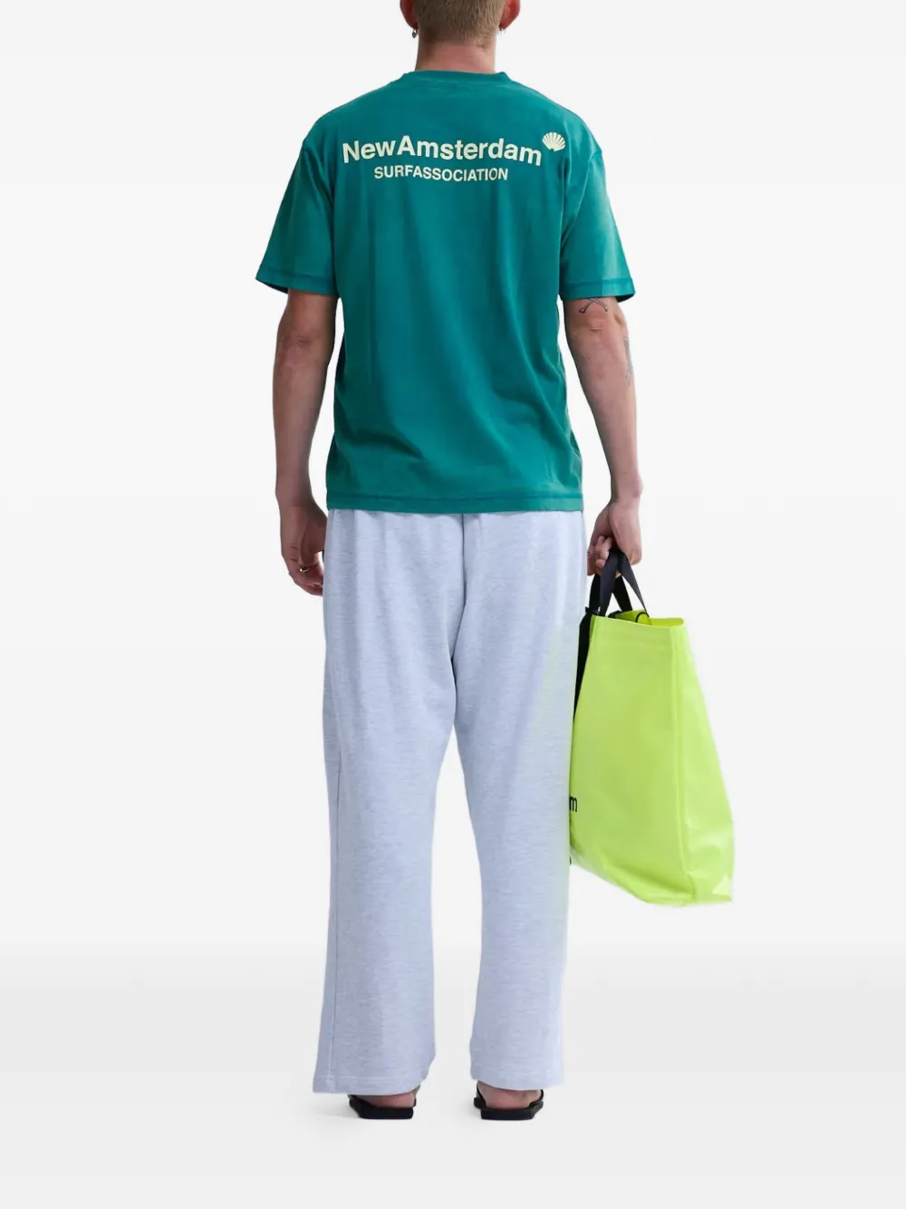 NEW AMSTERDAM Surf Association T-shirt met logo Groen