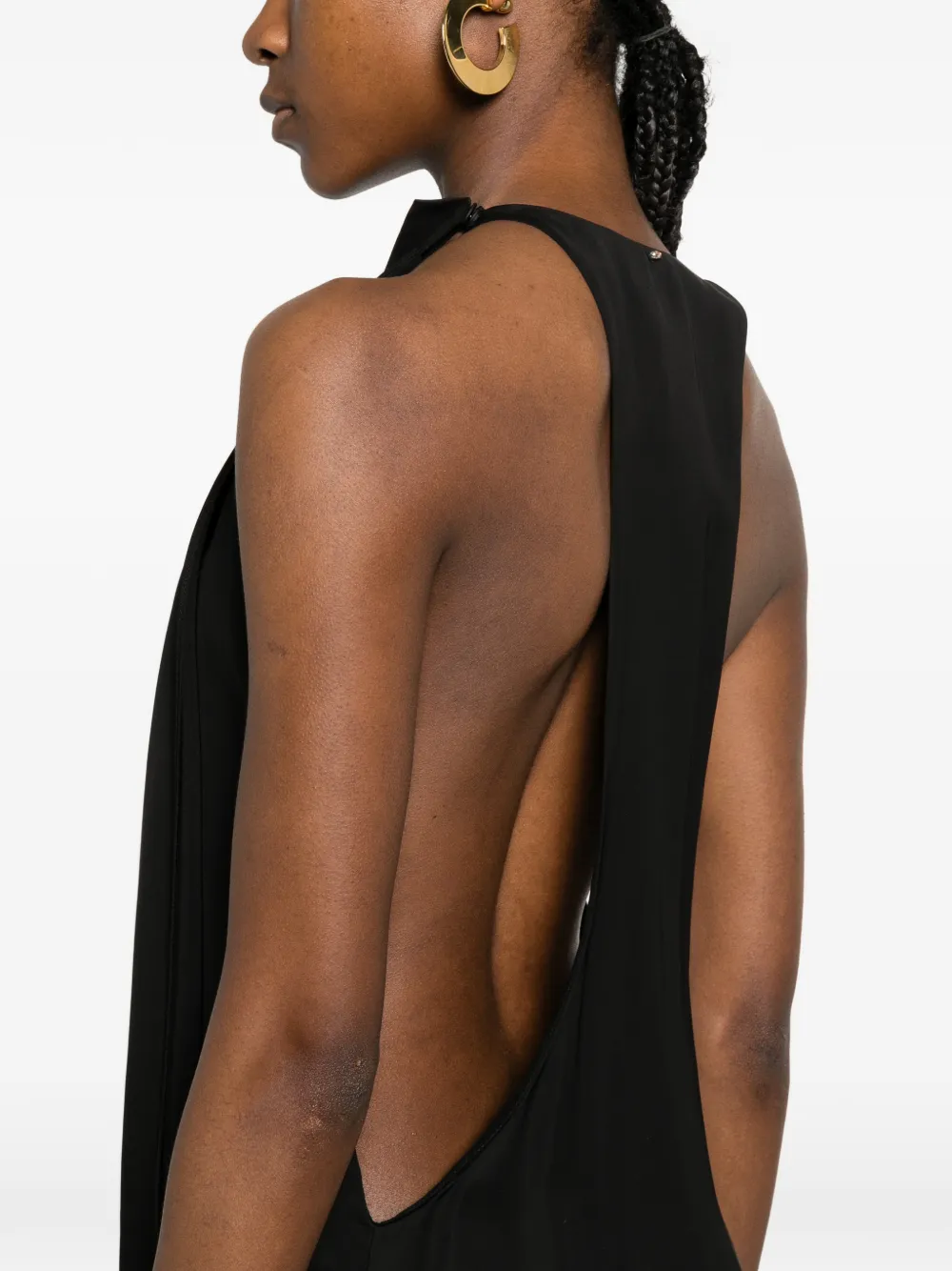 Sportmax Spsdolmen maxi-jurk met halternek Zwart