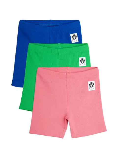 Mini Rodini logo-patch shorts (set of three)