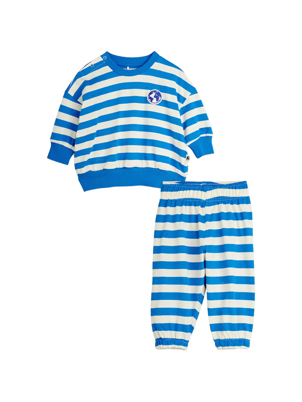 Mini Rodini striped-pattern tracksuit set - Blu