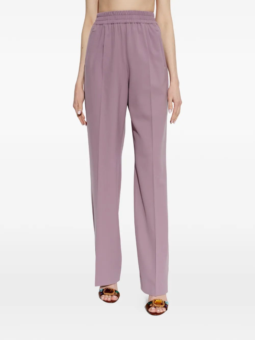 Dolce & Gabbana Broek met elastische tailleband Paars