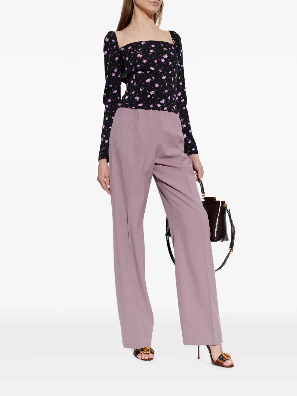 Dolce & Gabbana Broek met elastische tailleband Paars