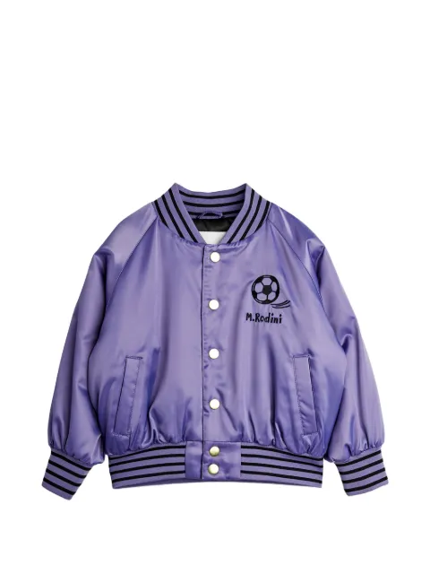 Mini Rodini embroidery striped bomber jacket