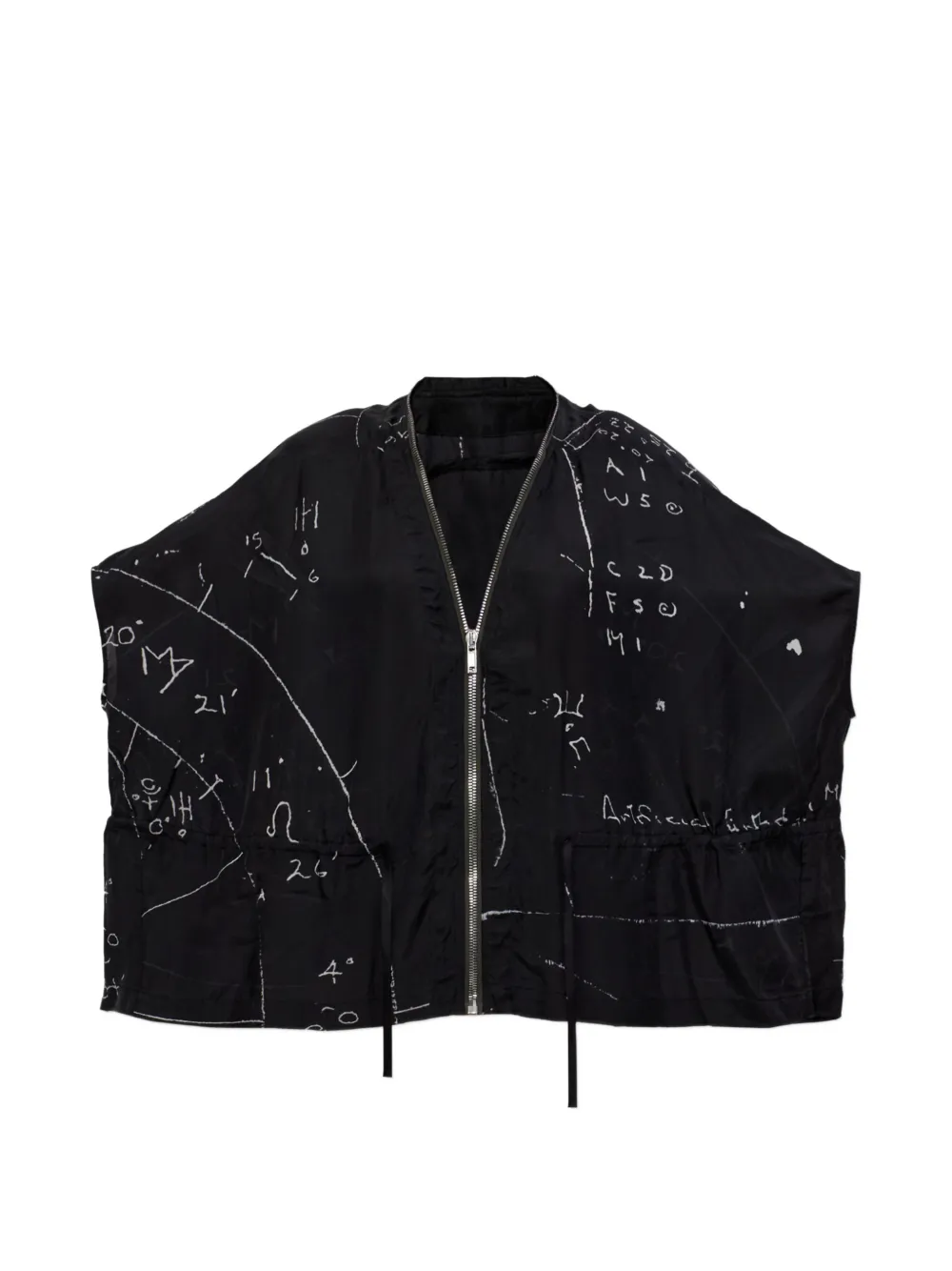 Rick Owens zip printed jacket - Nero