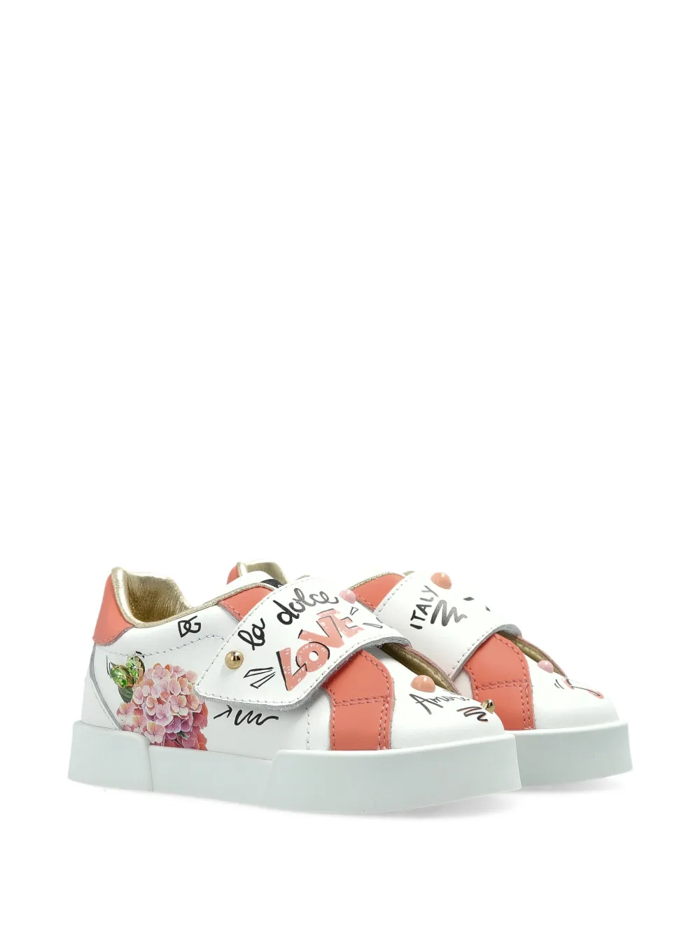 Dolce & Gabbana Kids touch-strap sneakers Wit
