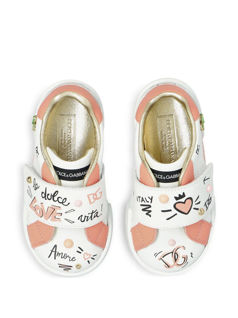 Dolce & Gabbana Kids touch-strap sneakers Wit