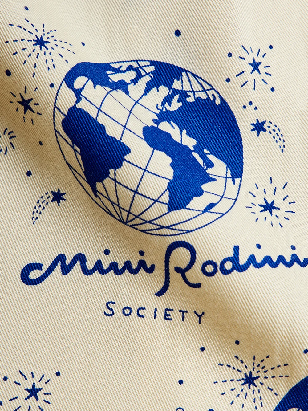 Mini Rodini Society gestreepte broek met print Beige