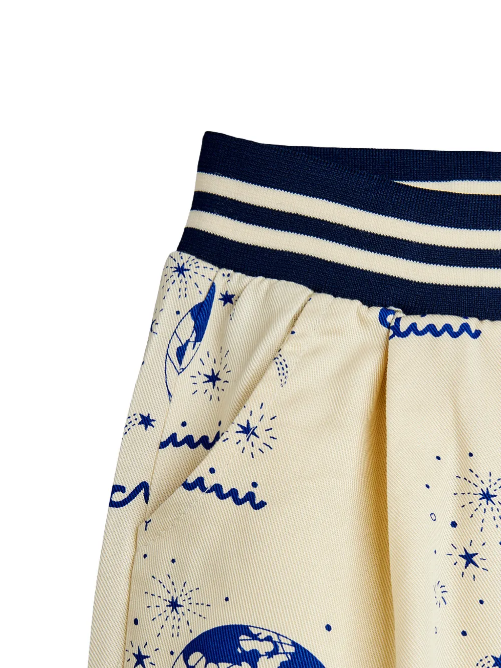  Mini Rodini Society Print Striped Trousers - Neutrals 