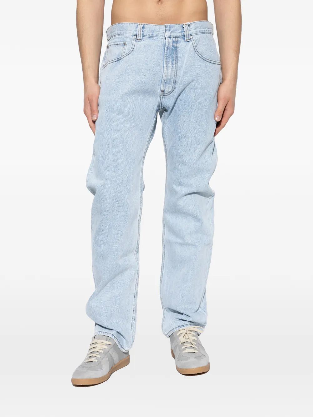 ENTIRE STUDIOS Jeans met logopatch Blauw