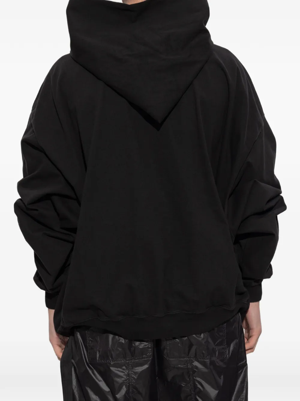 Rick Owens DRKSHDW Mountain Hun hoodie met asymmetrische rits Zwart