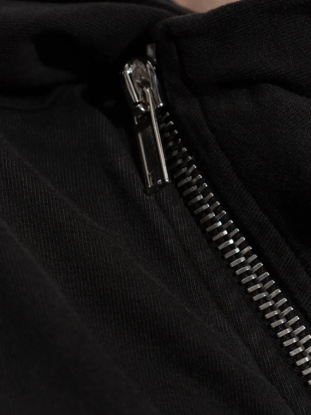 Rick Owens DRKSHDW Mountain Hun hoodie met asymmetrische rits Zwart