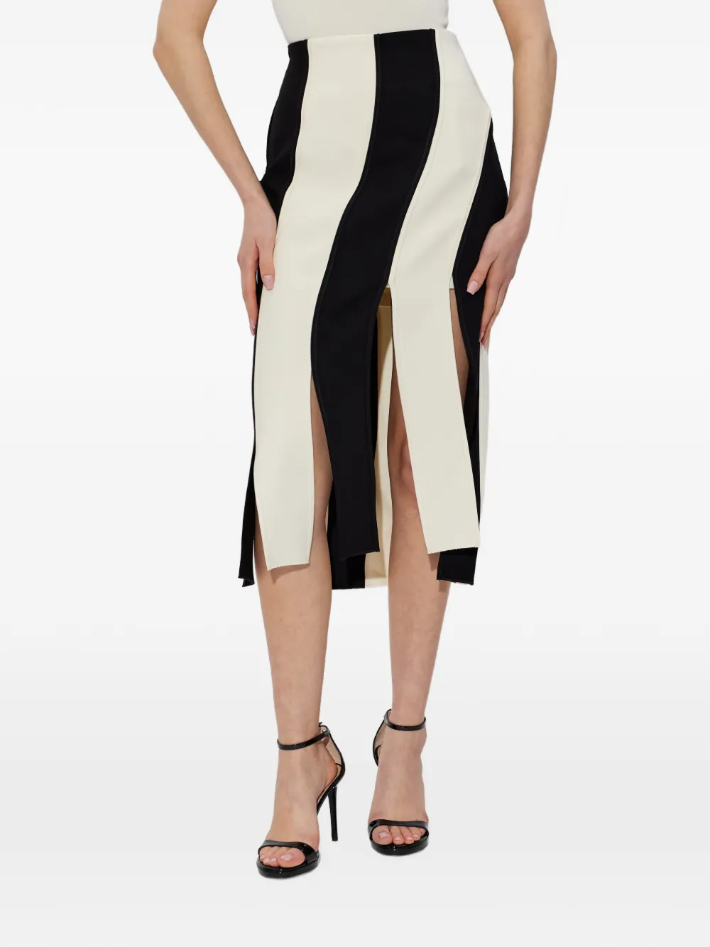  Entire Studios Striped Midi Skirt - Black 