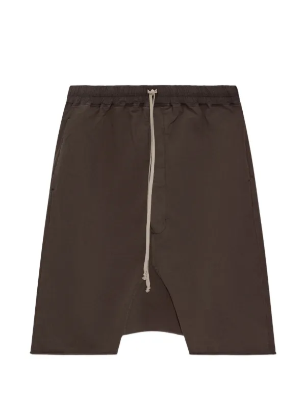 Rick Owens DRKSHDW Drawstring Pods raw-hem Shorts | Brown | FARFETCH