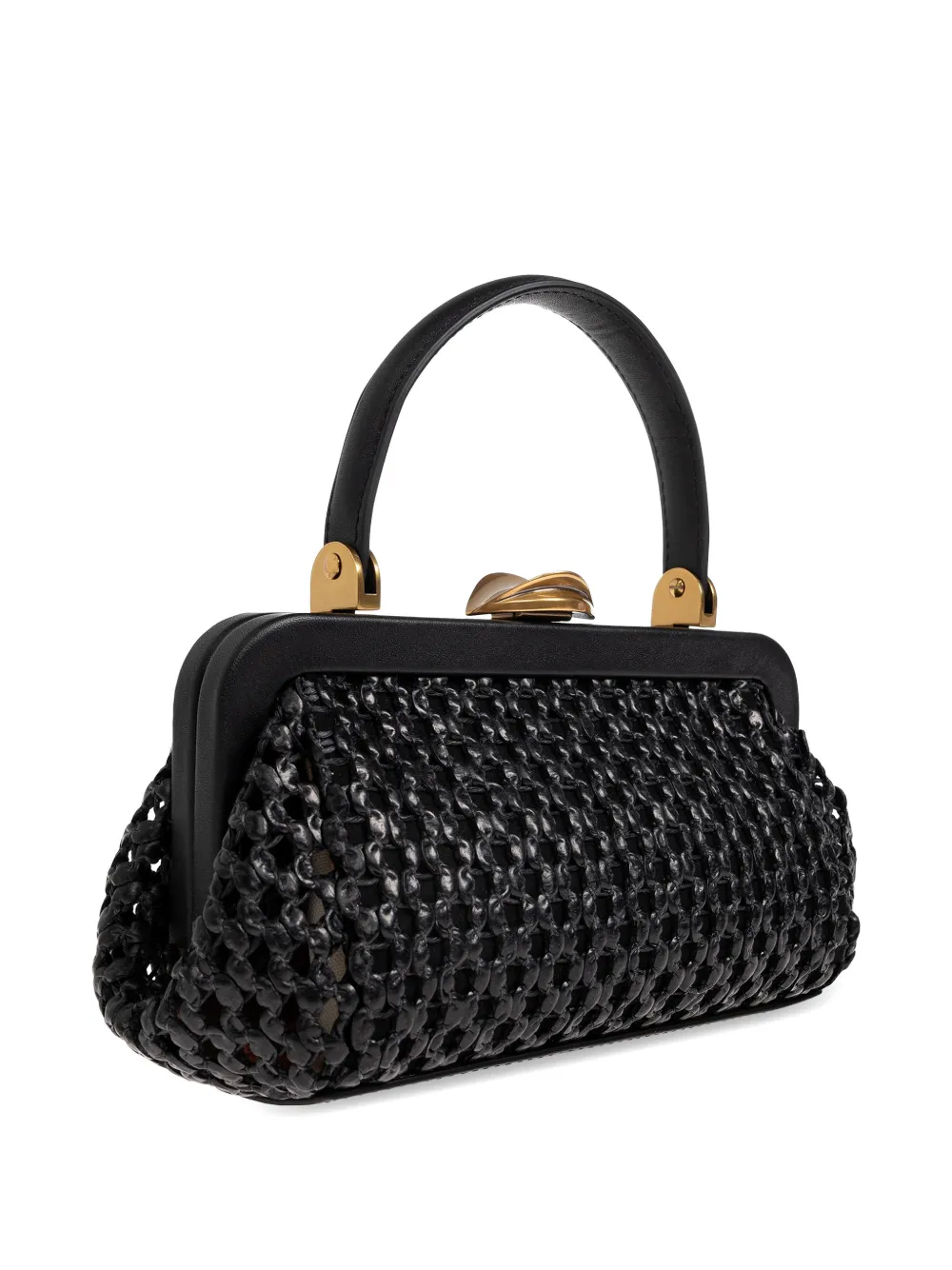 Cult Gaia Zuma geweven mini-shopper Zwart
