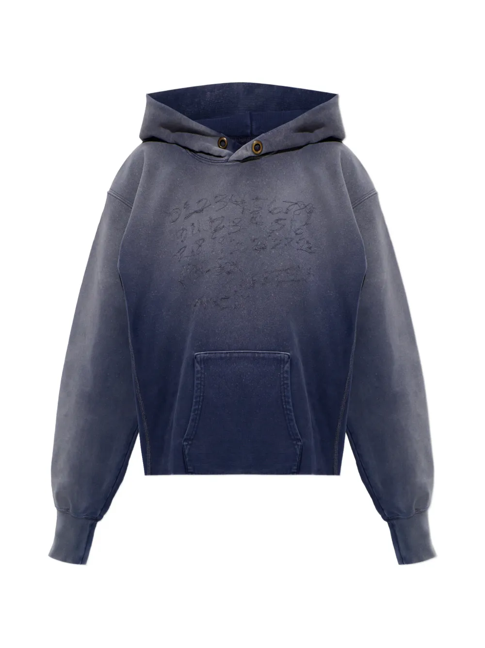 Maison Margiela embroidered-logo hoodie - Blue
