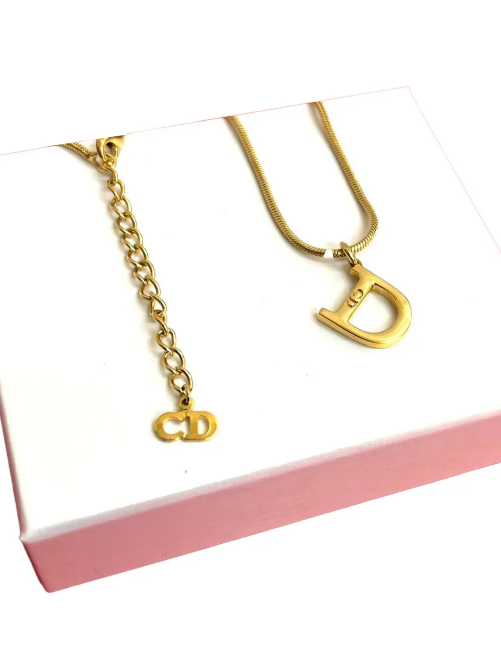 2000-2010 Gold Plated Cd Logo Pendant Necklace Costume Necklace